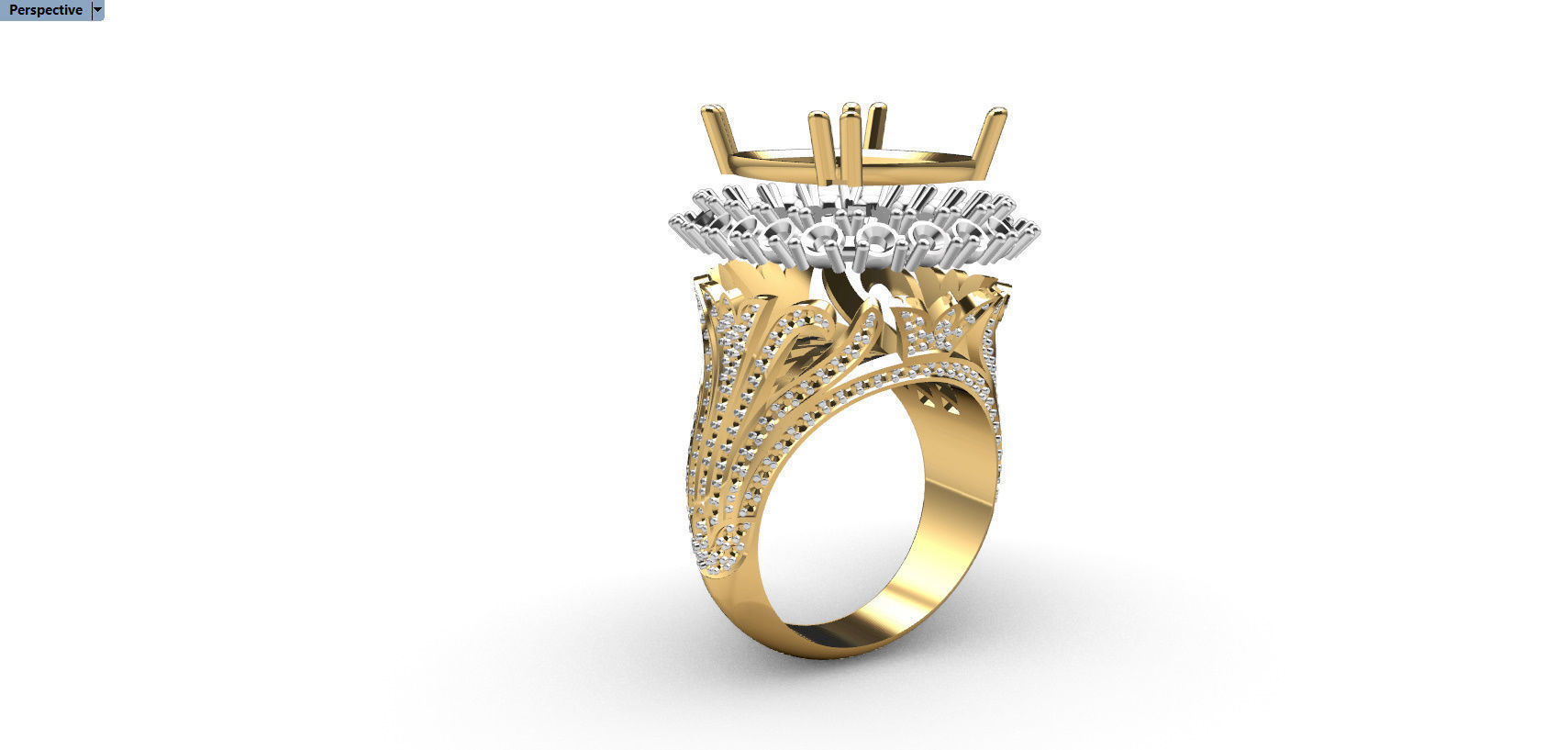 RING WITH BIG GEMS 3D print model_20