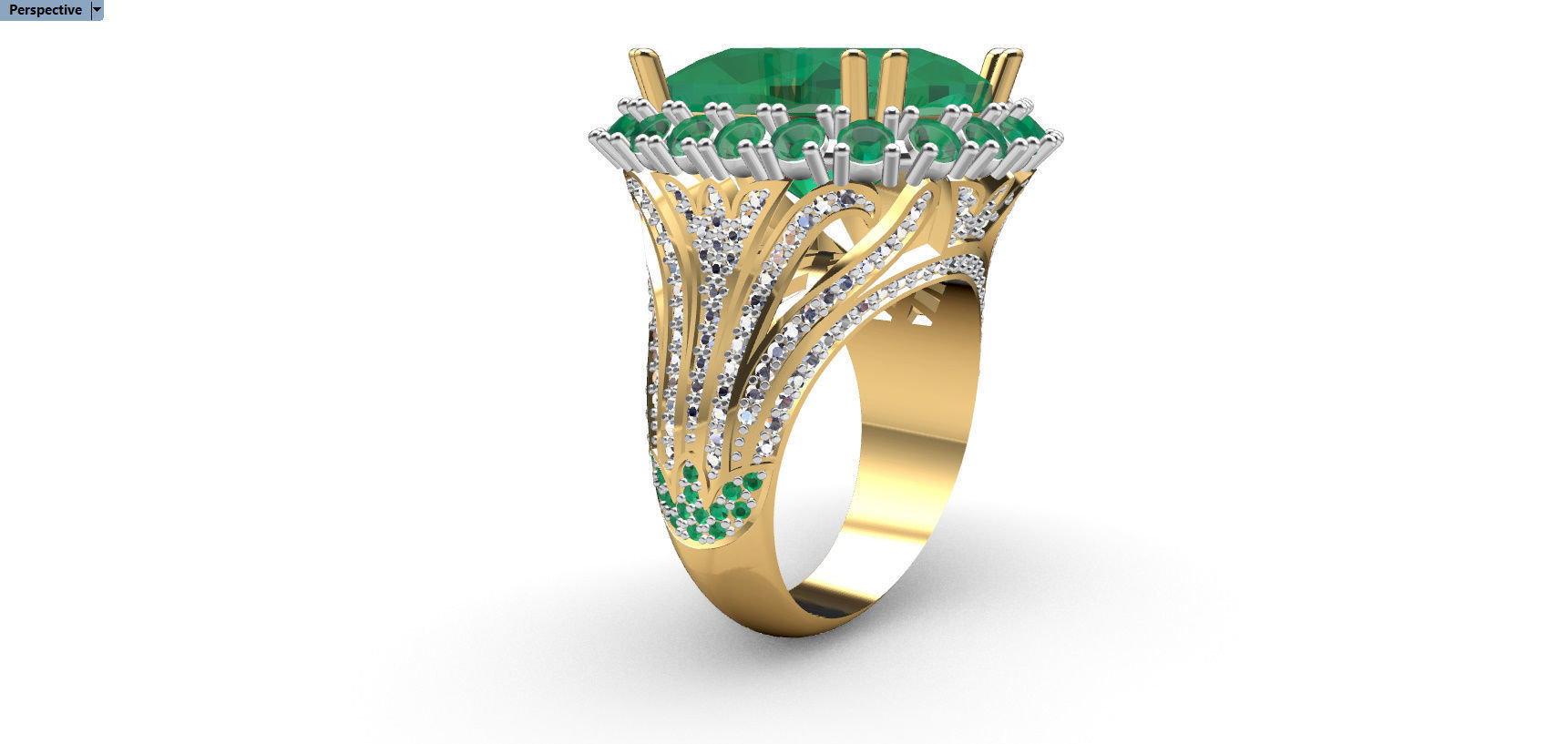 RING WITH BIG GEMS 3D print model_18