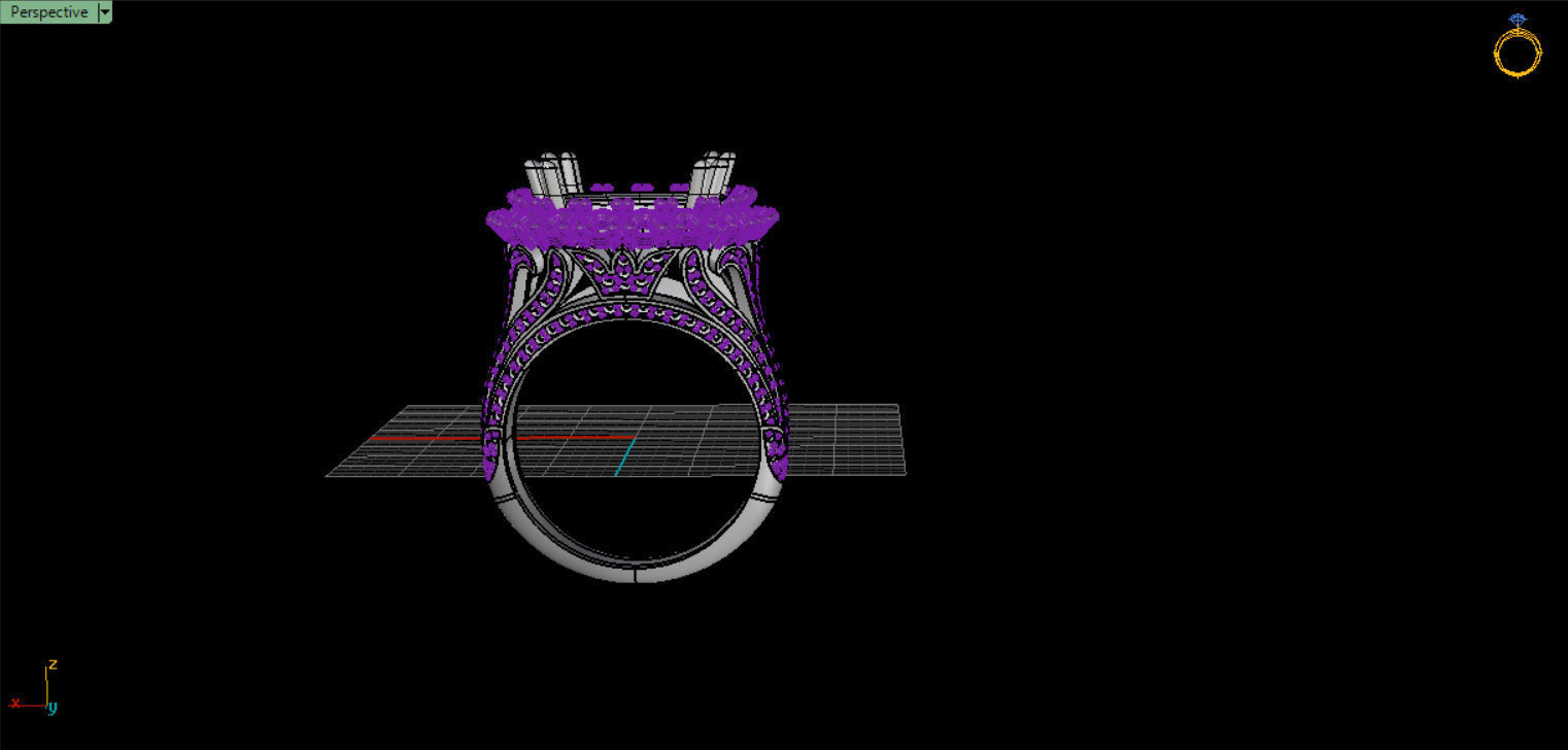 RING WITH BIG GEMS 3D print model_28
