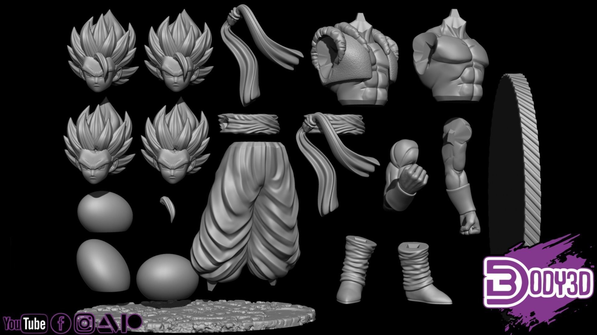 Gogeta Pose 2 1-6 Scale - Dragon Ball 3D print model_3