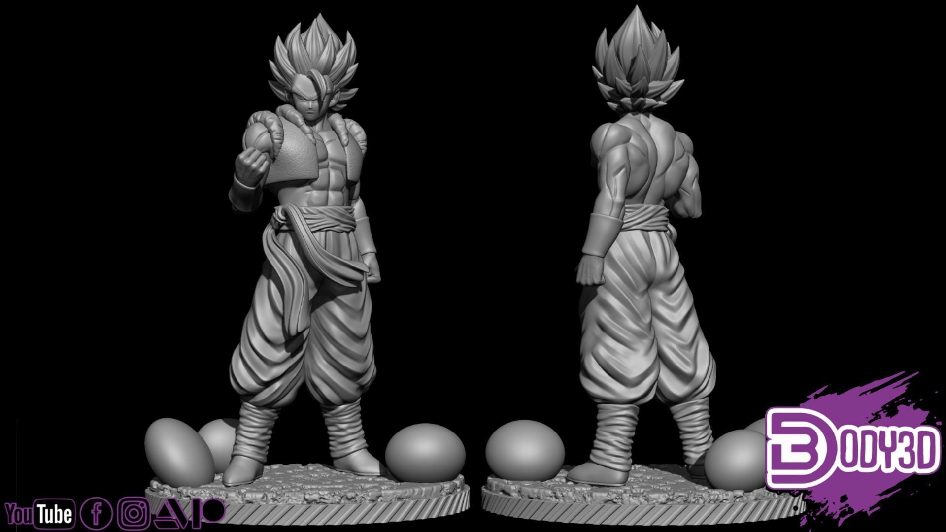 Gogeta Pose 2 1-6 Scale - Dragon Ball 3D print model_2