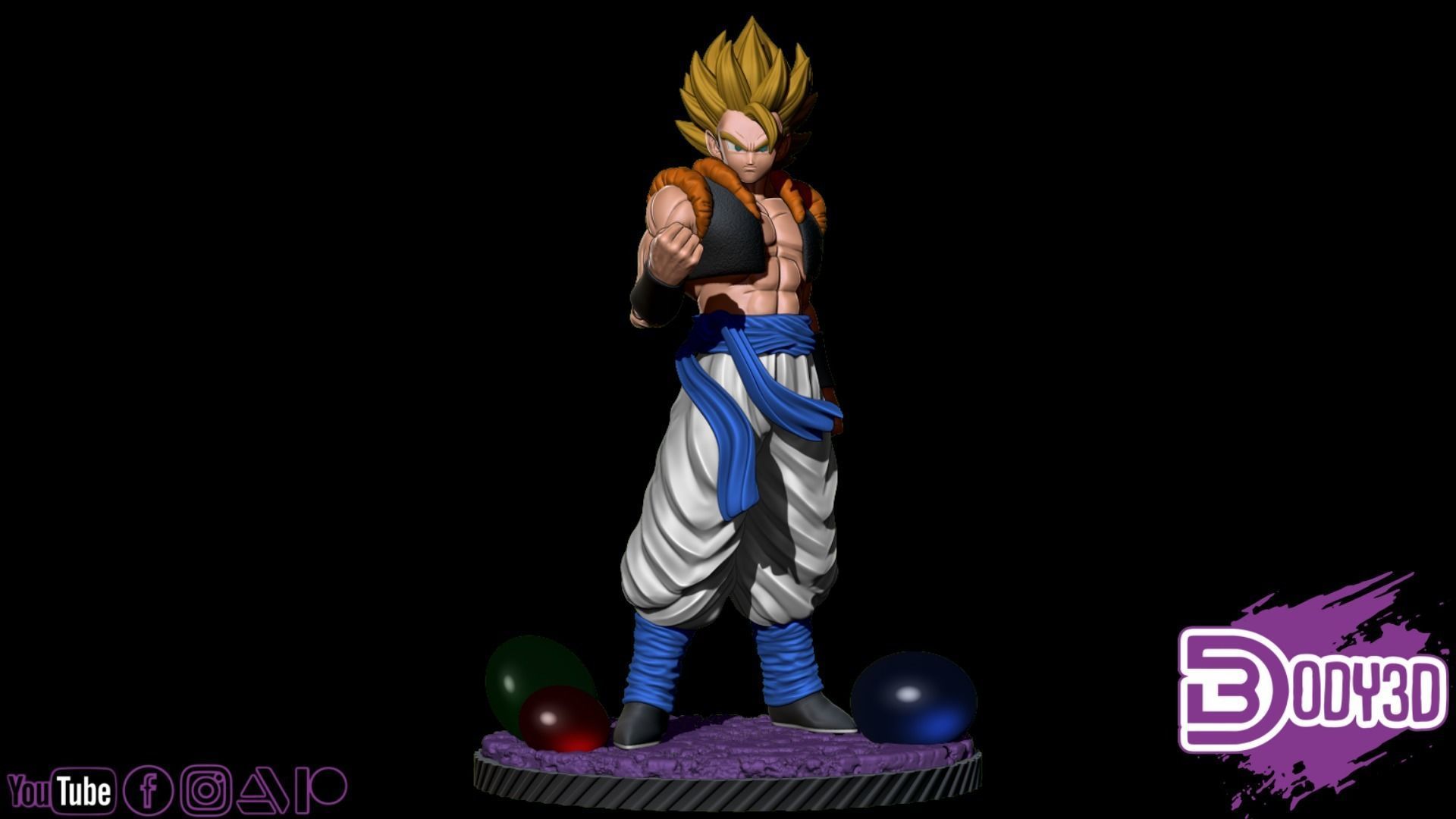 Gogeta Pose 2 1-6 Scale - Dragon Ball 3D print model_1