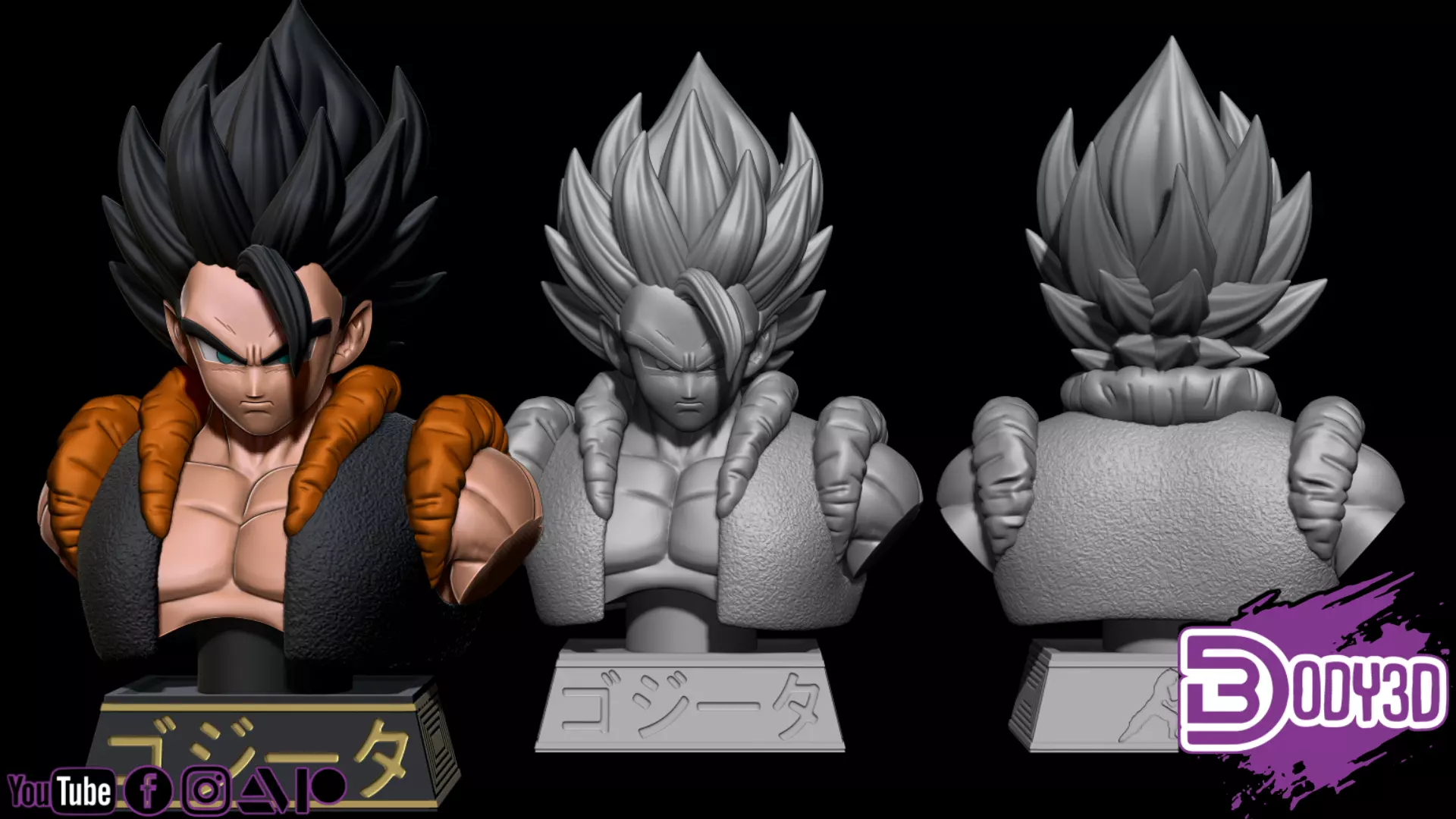 Gogeta Bust 1-1 Scale - Dragon Ball 3D print model_0