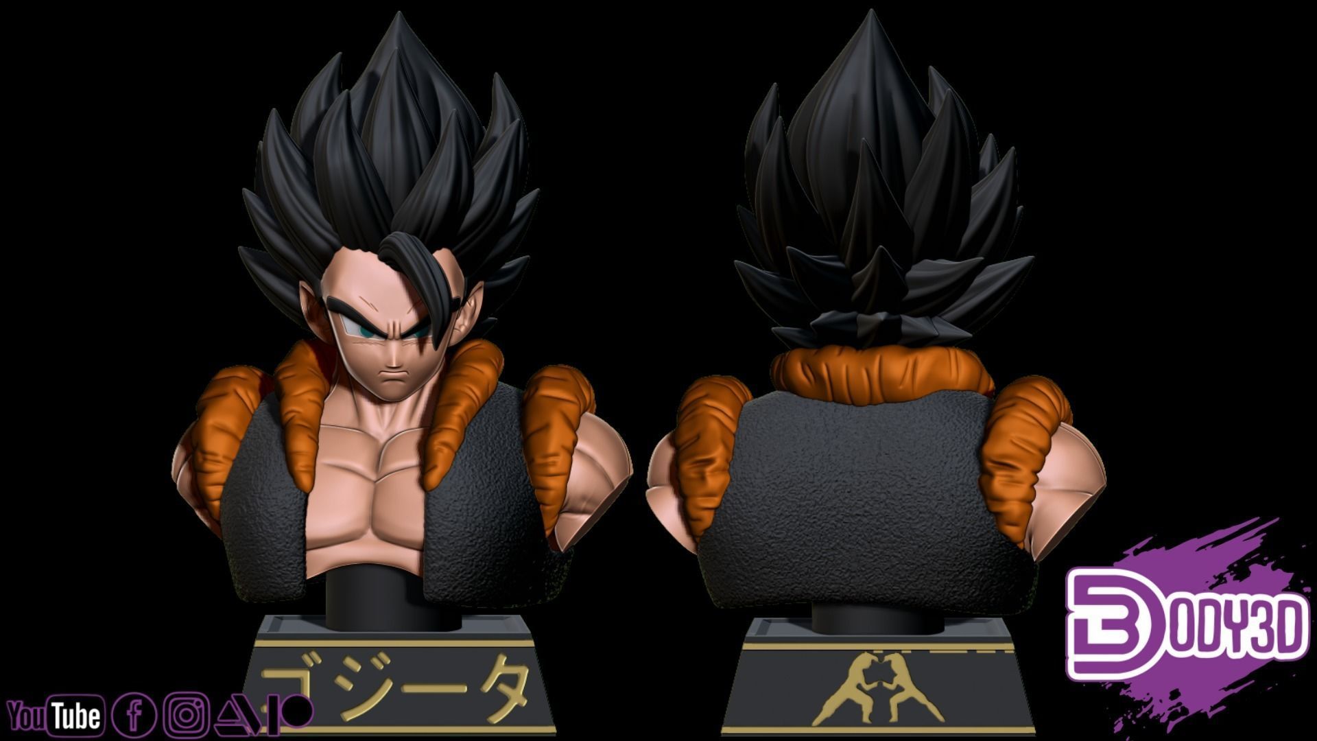 Gogeta Bust 1-1 Scale - Dragon Ball 3D print model_1