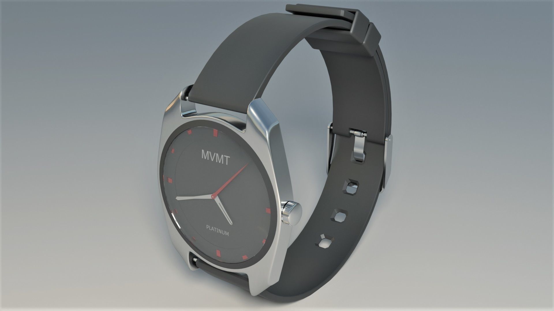 Minimalist Wrist Watch 3D model_3