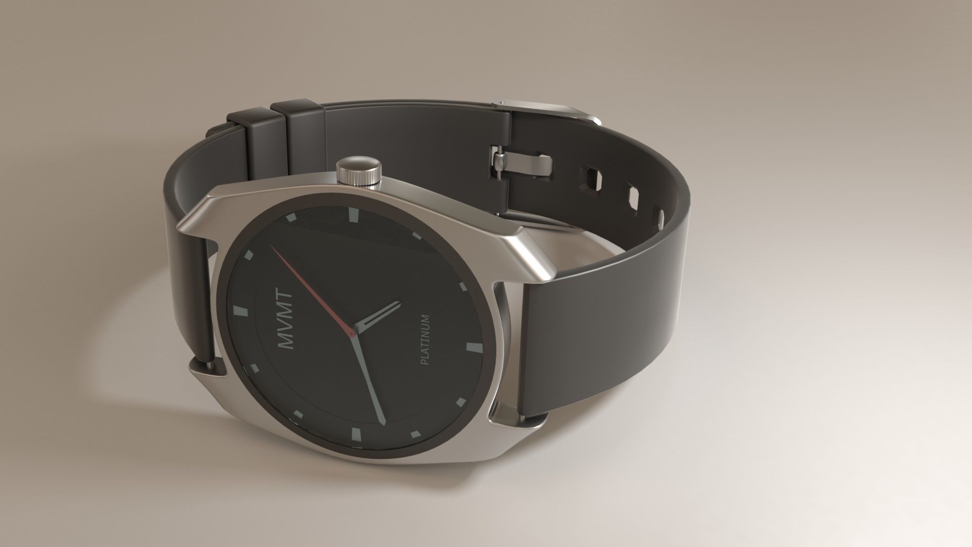 Minimalist Wrist Watch 3D model_1