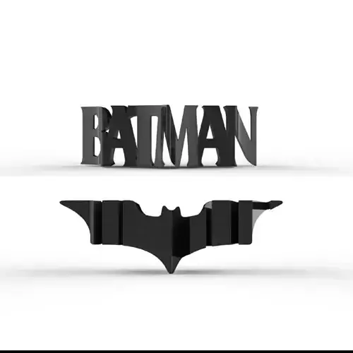 Batman Logo Word Art and Symbol 3D print model