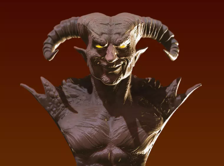 Demon Printable STL  3D print model_0