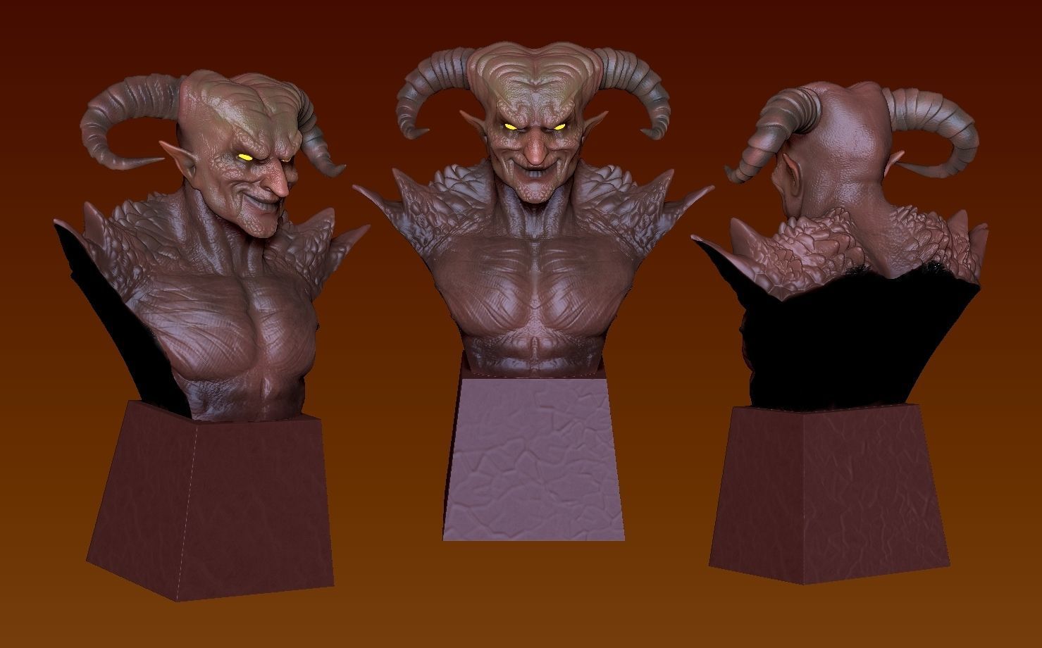 Demon Printable STL  3D print model_1