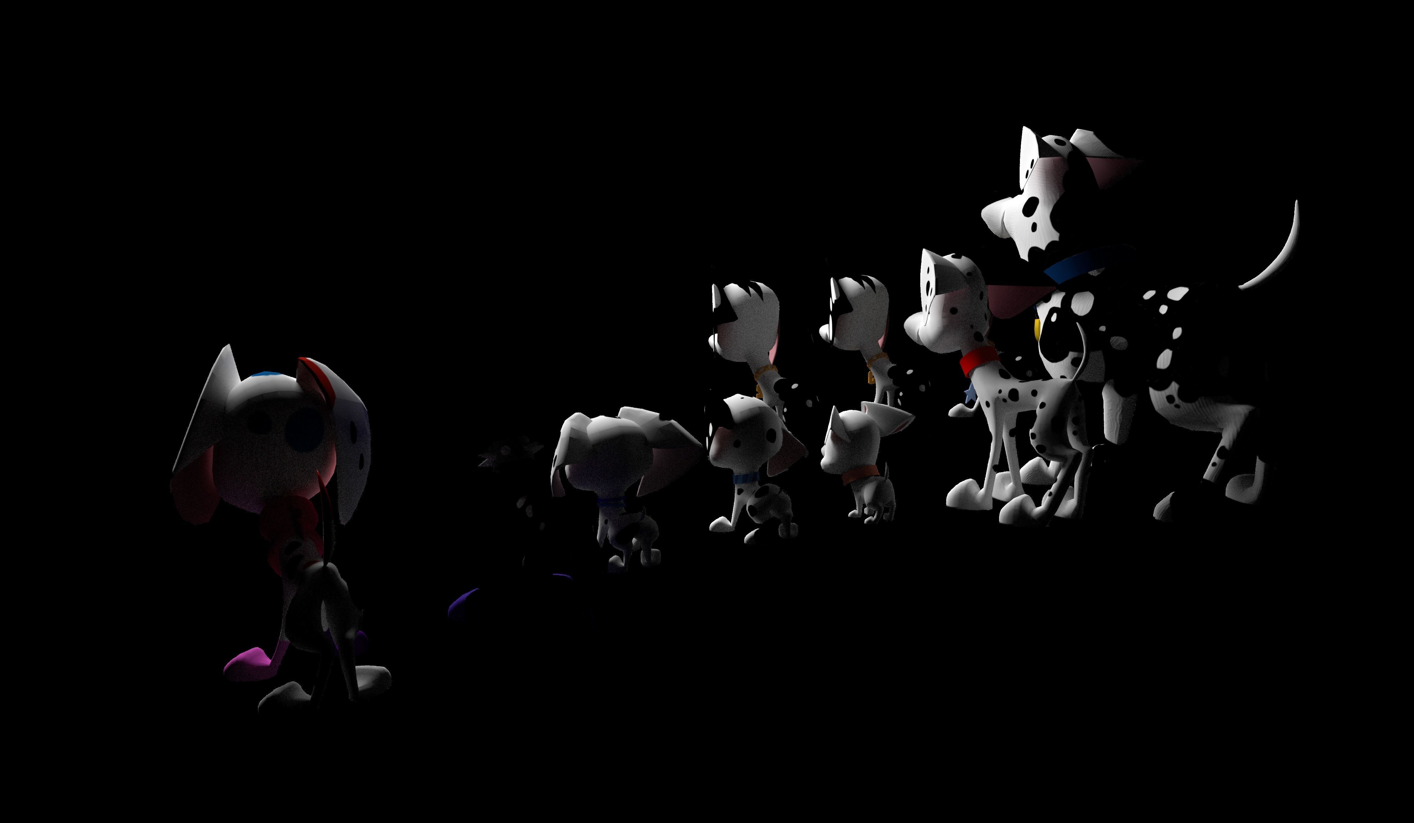 Dalmatian Street Dogs Low-poly 3D model_5