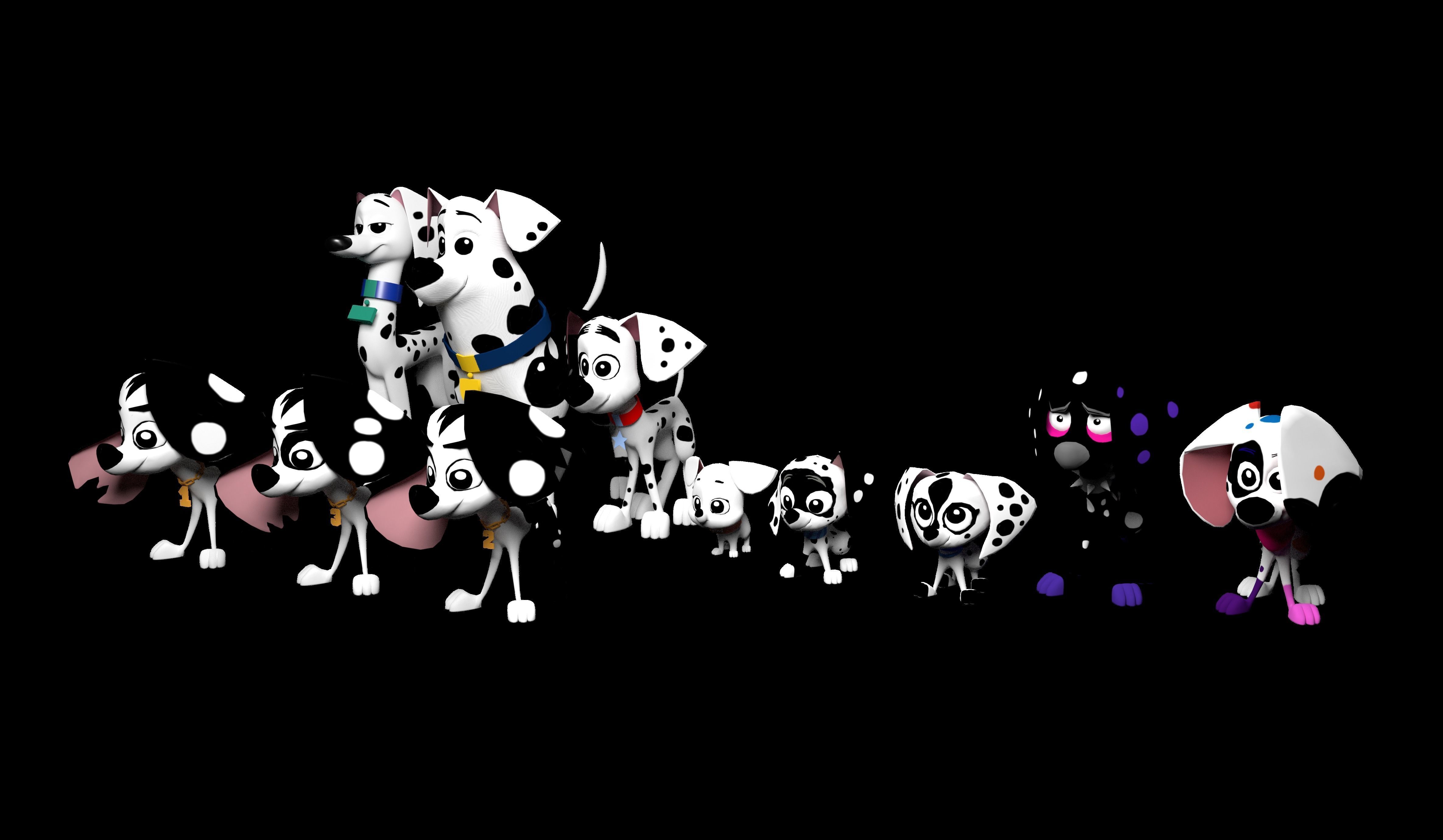 Dalmatian Street Dogs Low-poly 3D model_3