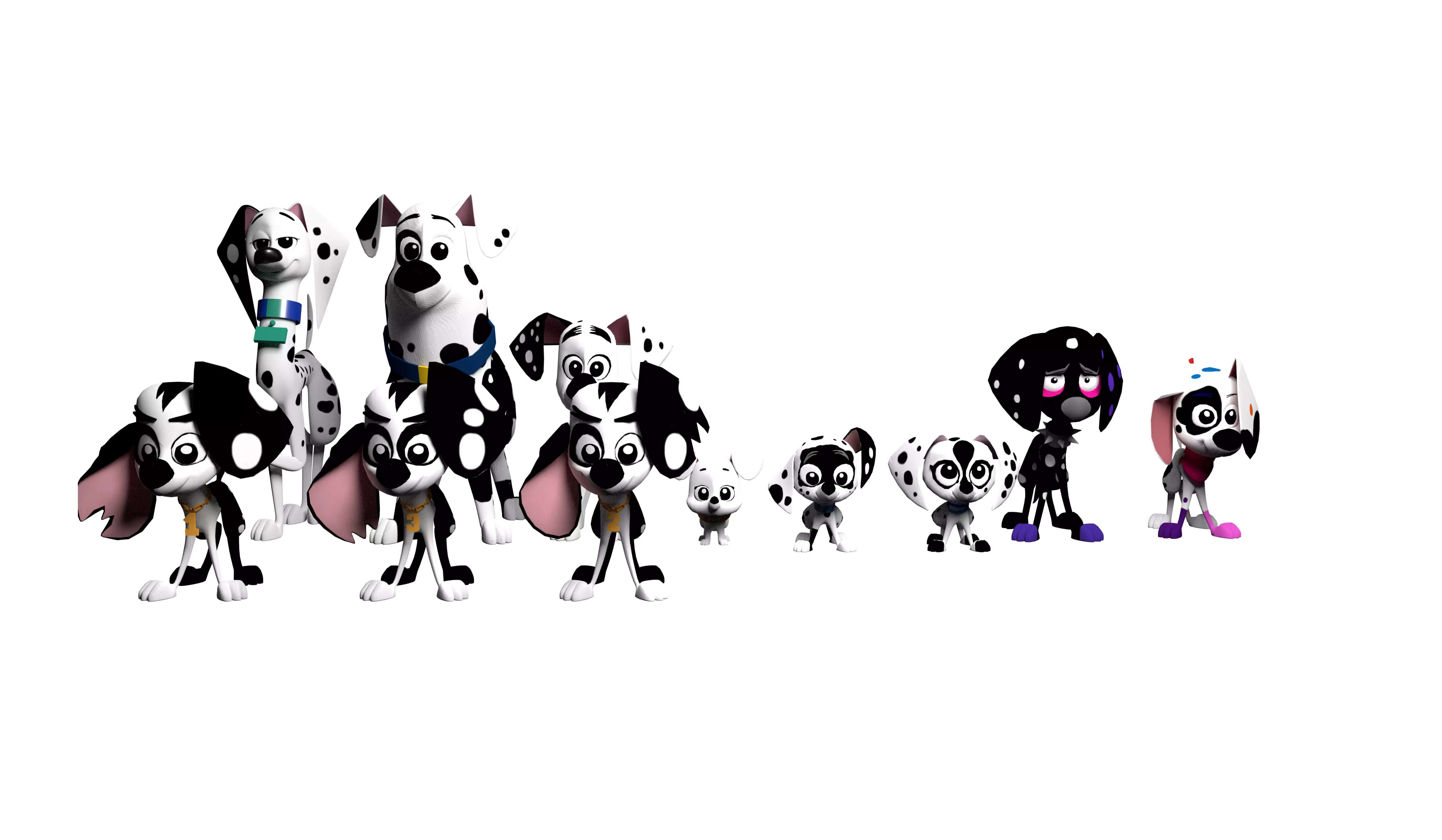 Dalmatian Street Dogs Low-poly 3D model_0