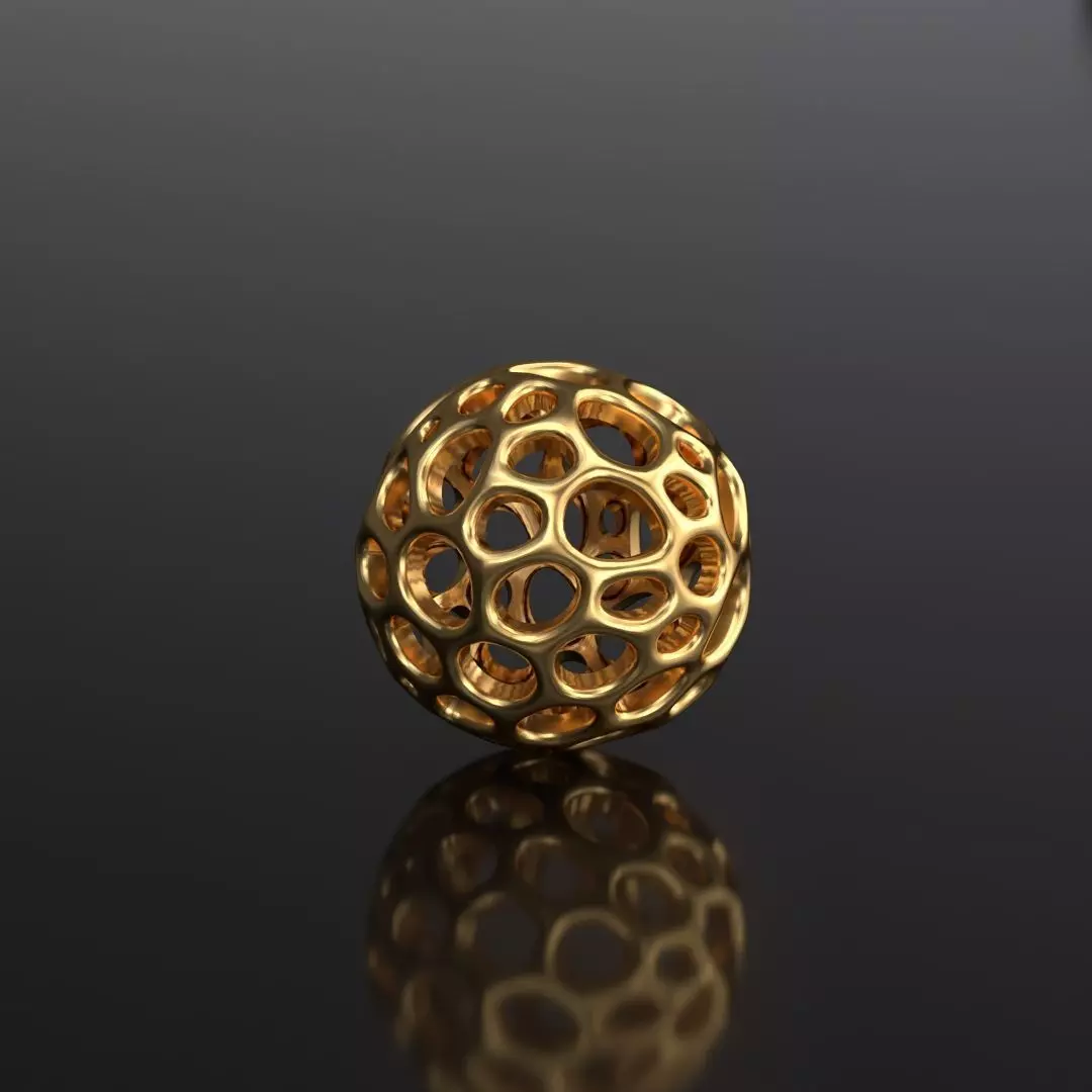 Voronoi Sphere Jewelry STL C4D 3D print model_0