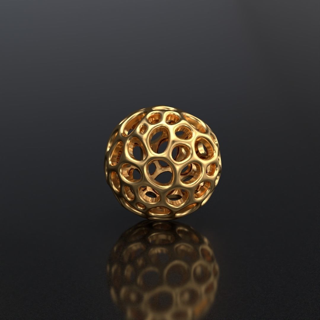 Voronoi Sphere Jewelry STL C4D 3D print model_1