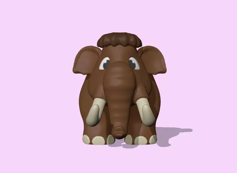 A cute Mammoth to decorate and play 3D print model_0