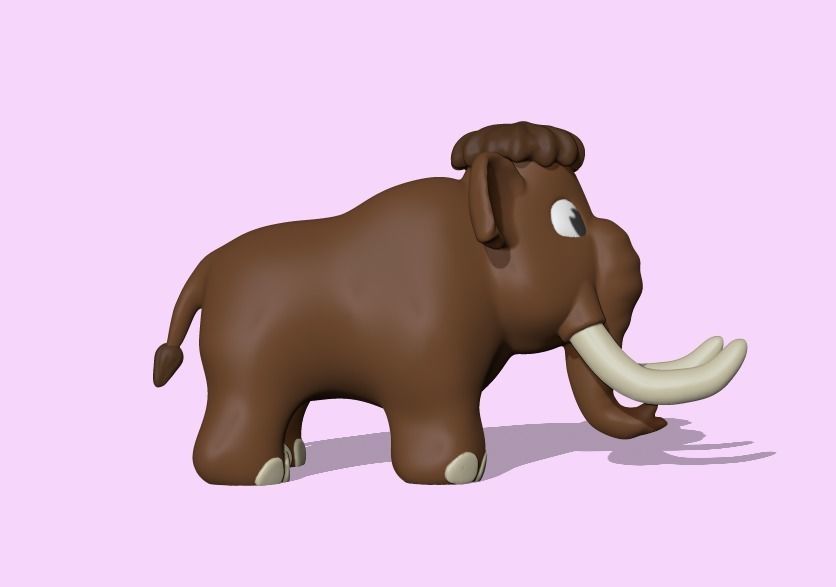 A cute Mammoth to decorate and play 3D print model_2