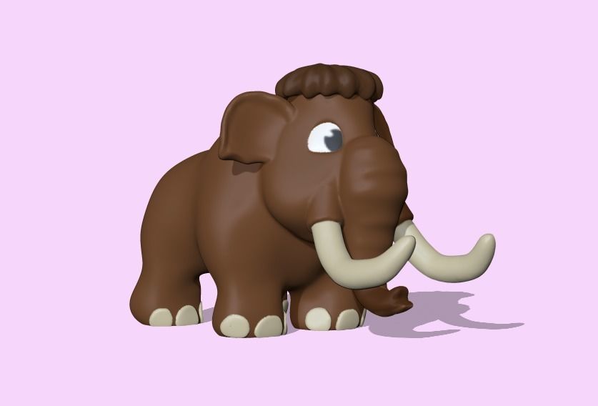 A cute Mammoth to decorate and play 3D print model_1