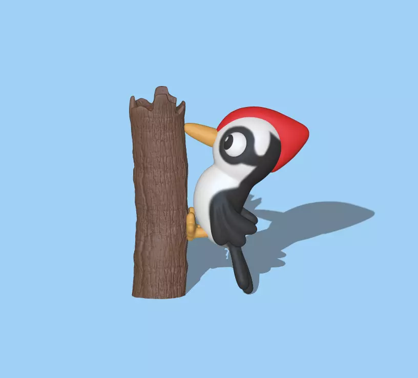 A cute Woodpecker to decorate and play 3D print model_0