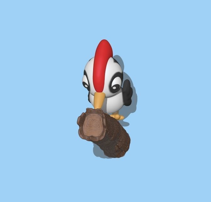 A cute Woodpecker to decorate and play 3D print model_1