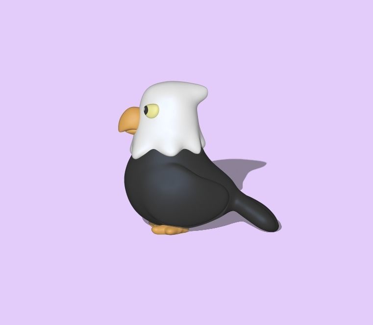 A cute Eagle to decorate and play 3D print model_2