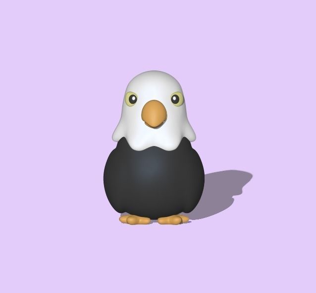 A cute Eagle to decorate and play 3D print model_1