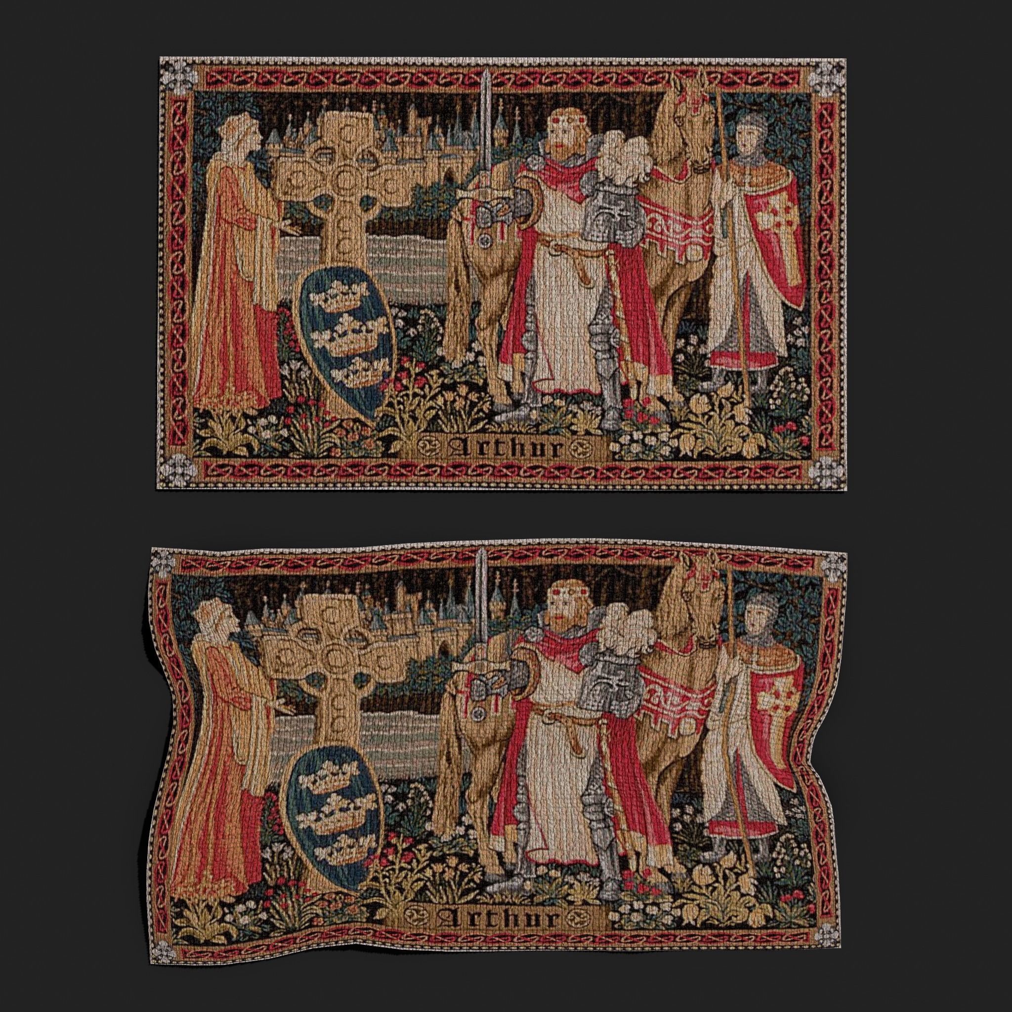 King Arthur Tapestry Low-poly 3D model_8