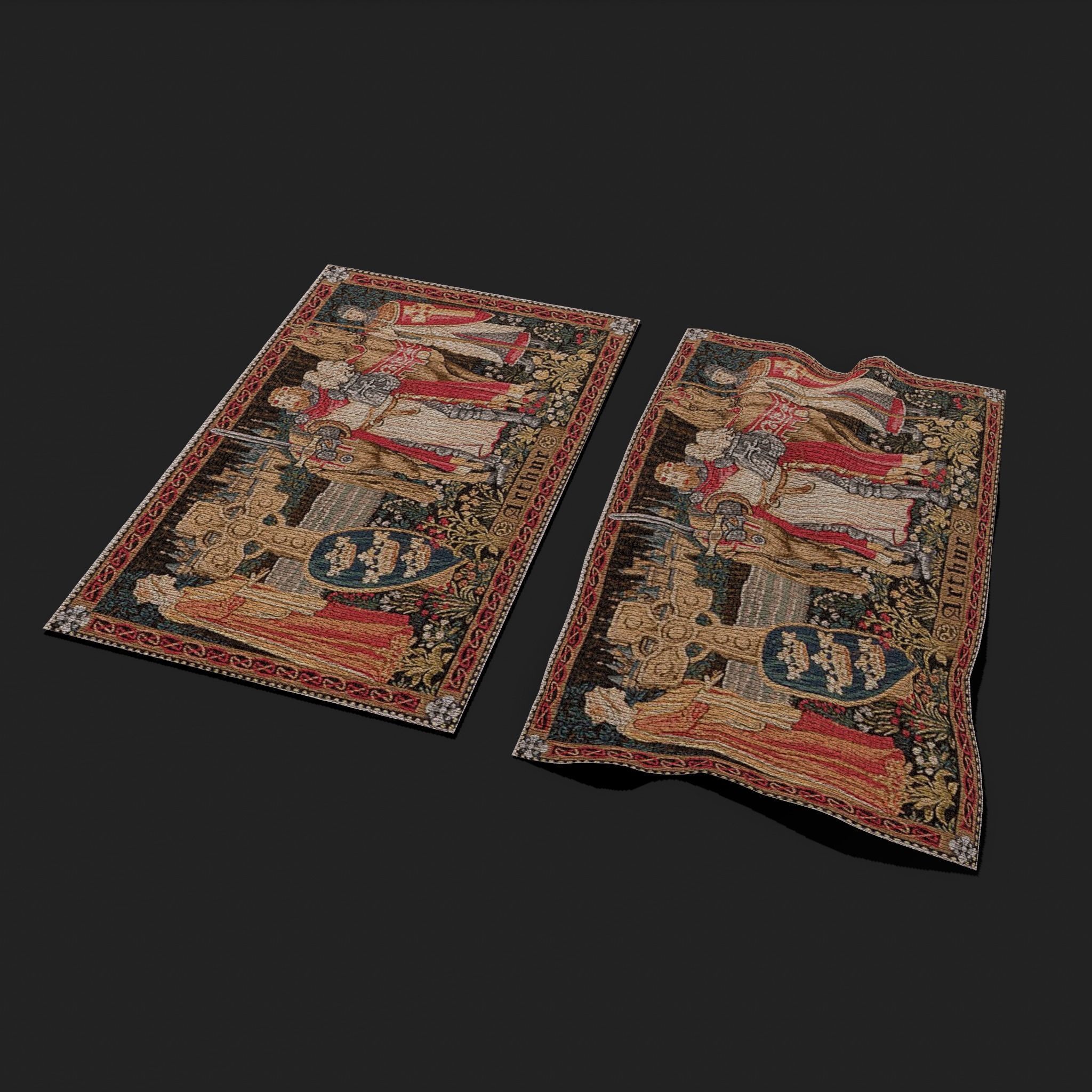 King Arthur Tapestry Low-poly 3D model_3