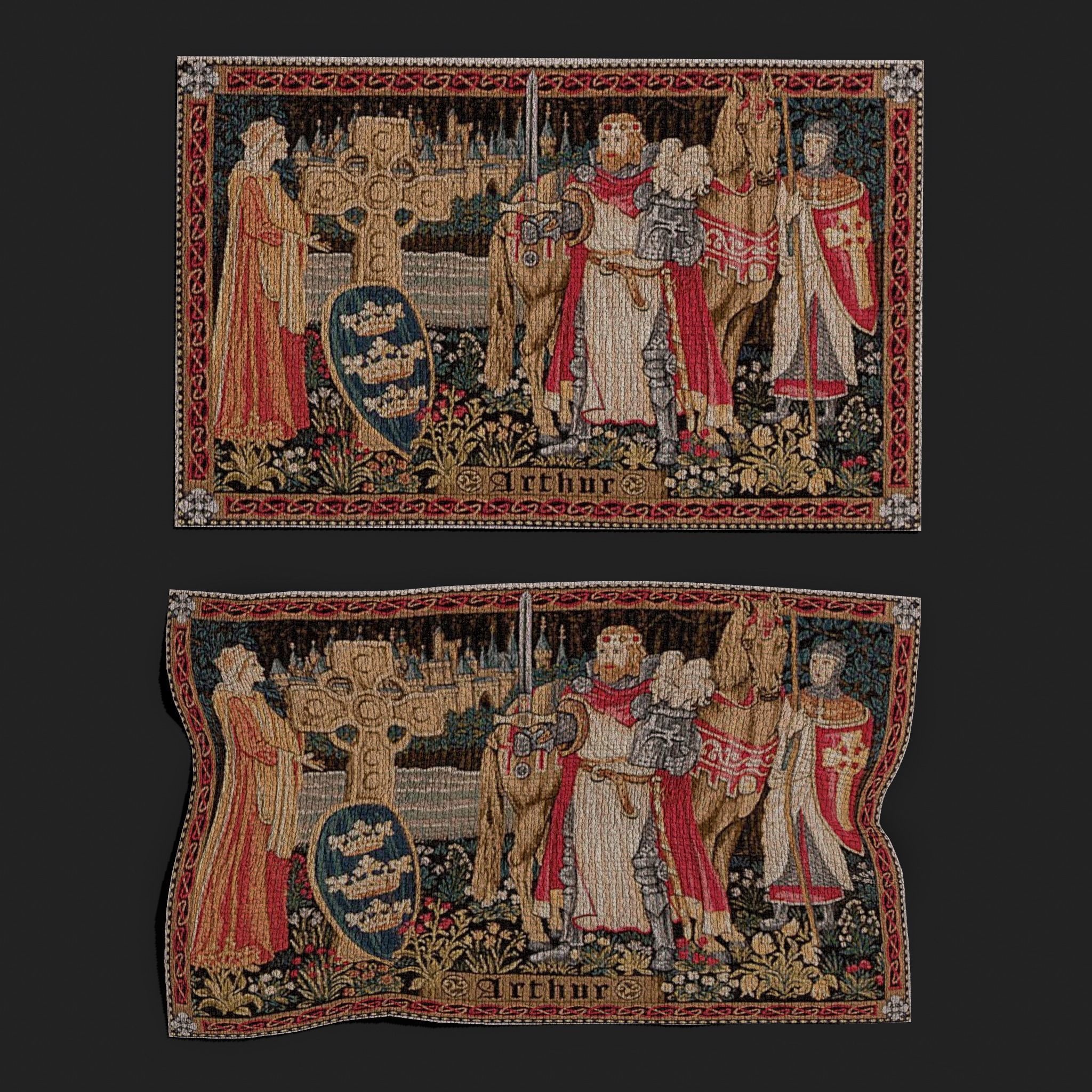 King Arthur Tapestry Low-poly 3D model_7