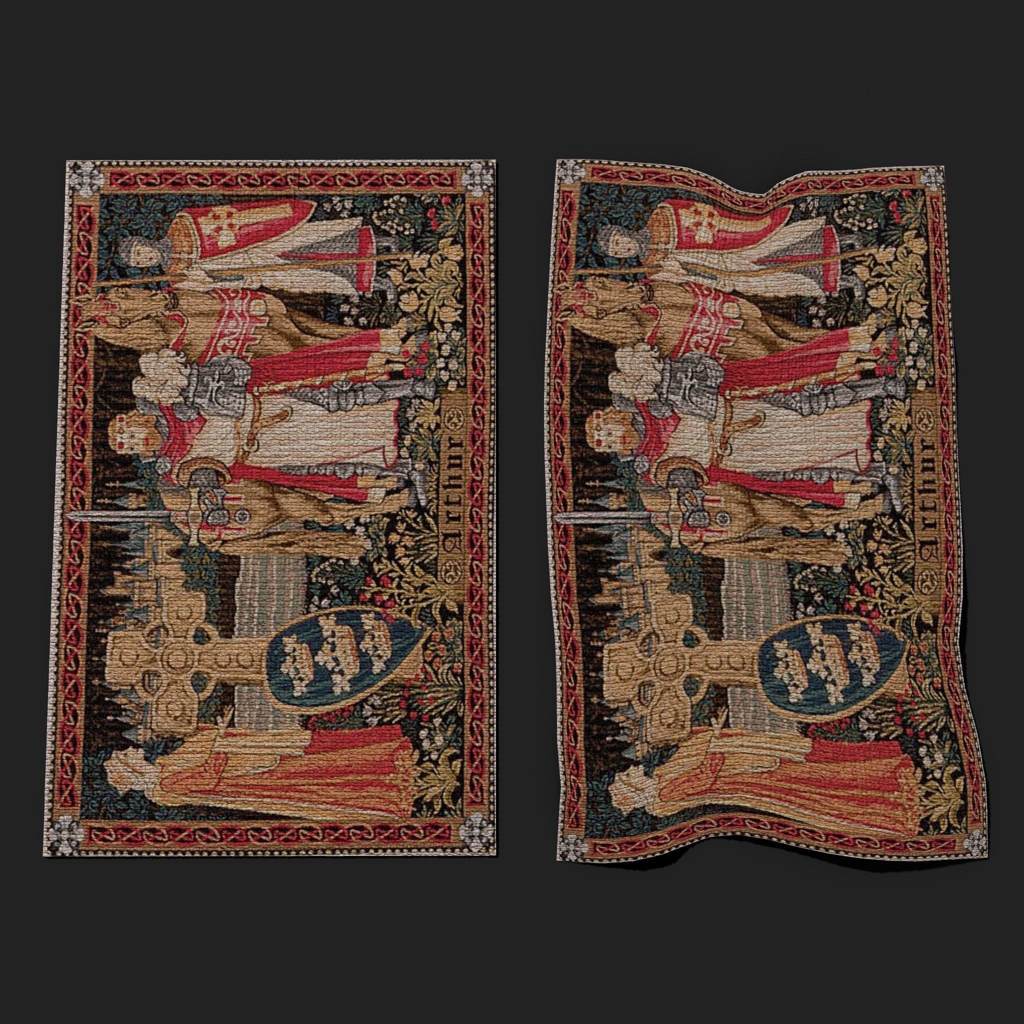 King Arthur Tapestry Low-poly 3D model_6