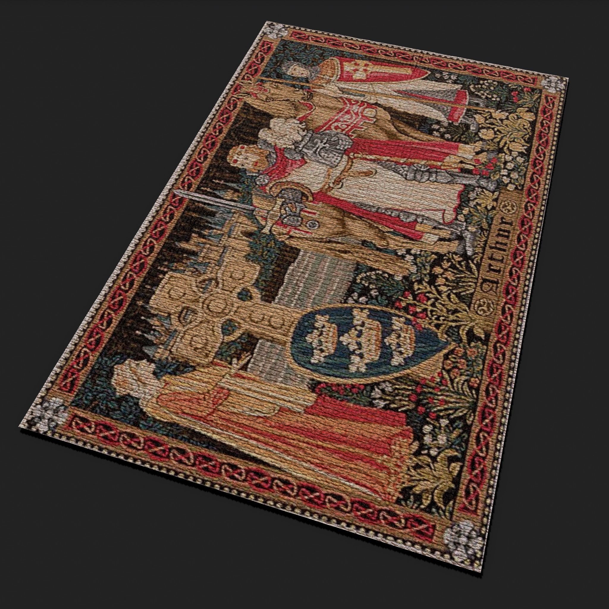 King Arthur Tapestry Low-poly 3D model_5