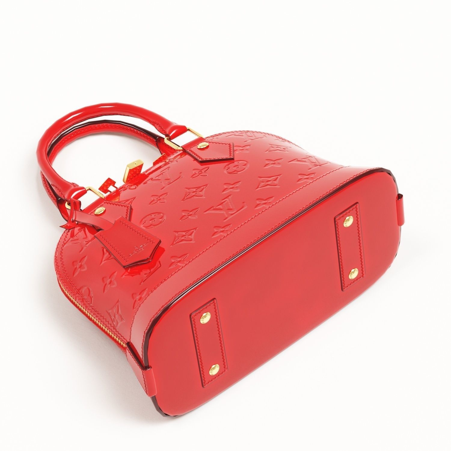 Louis Vuitton Alma BB Monogram Embossed Vernis Top Handle Bag Low-poly 3D model_7