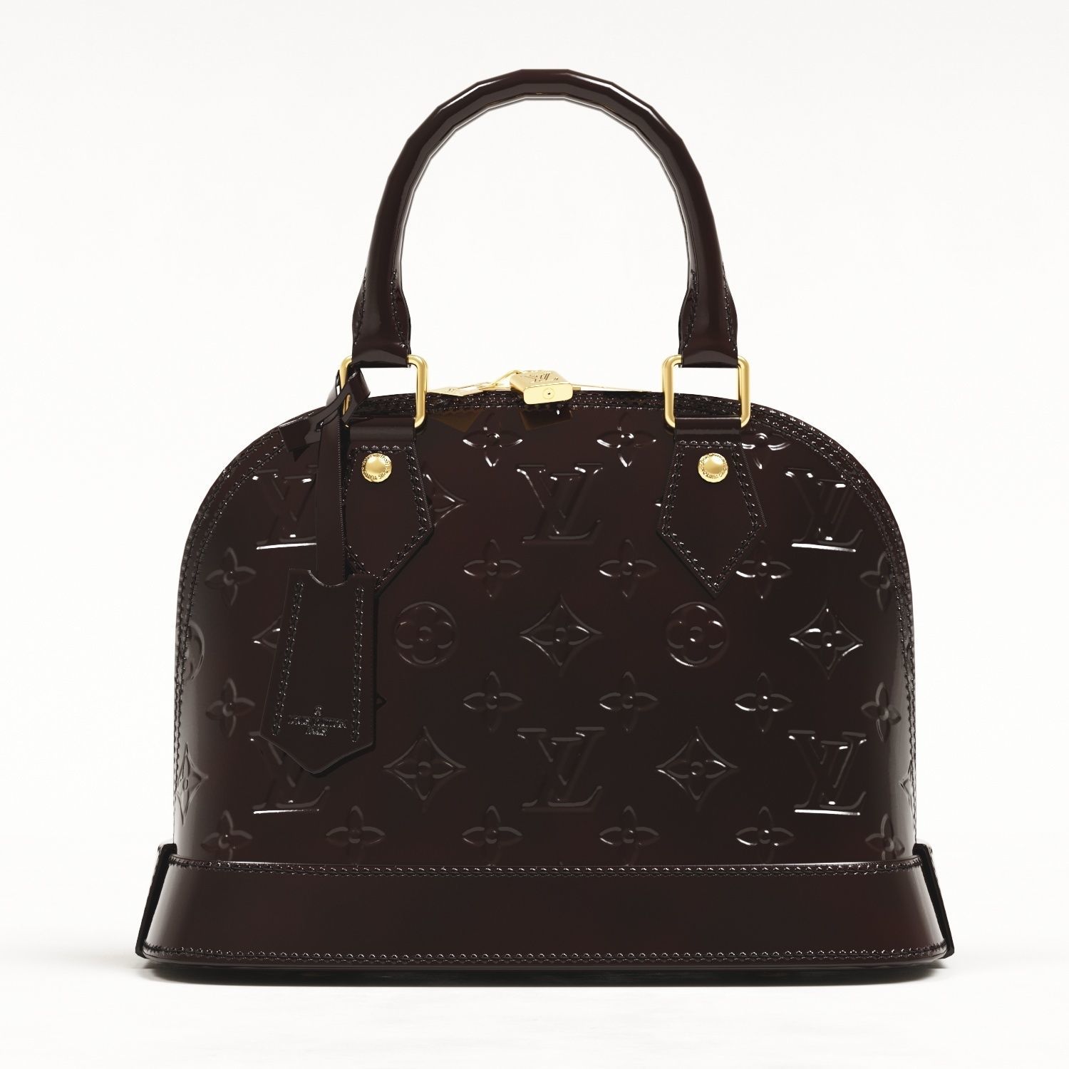 Louis Vuitton Alma BB Monogram Embossed Vernis Top Handle Bag Low-poly 3D model_9