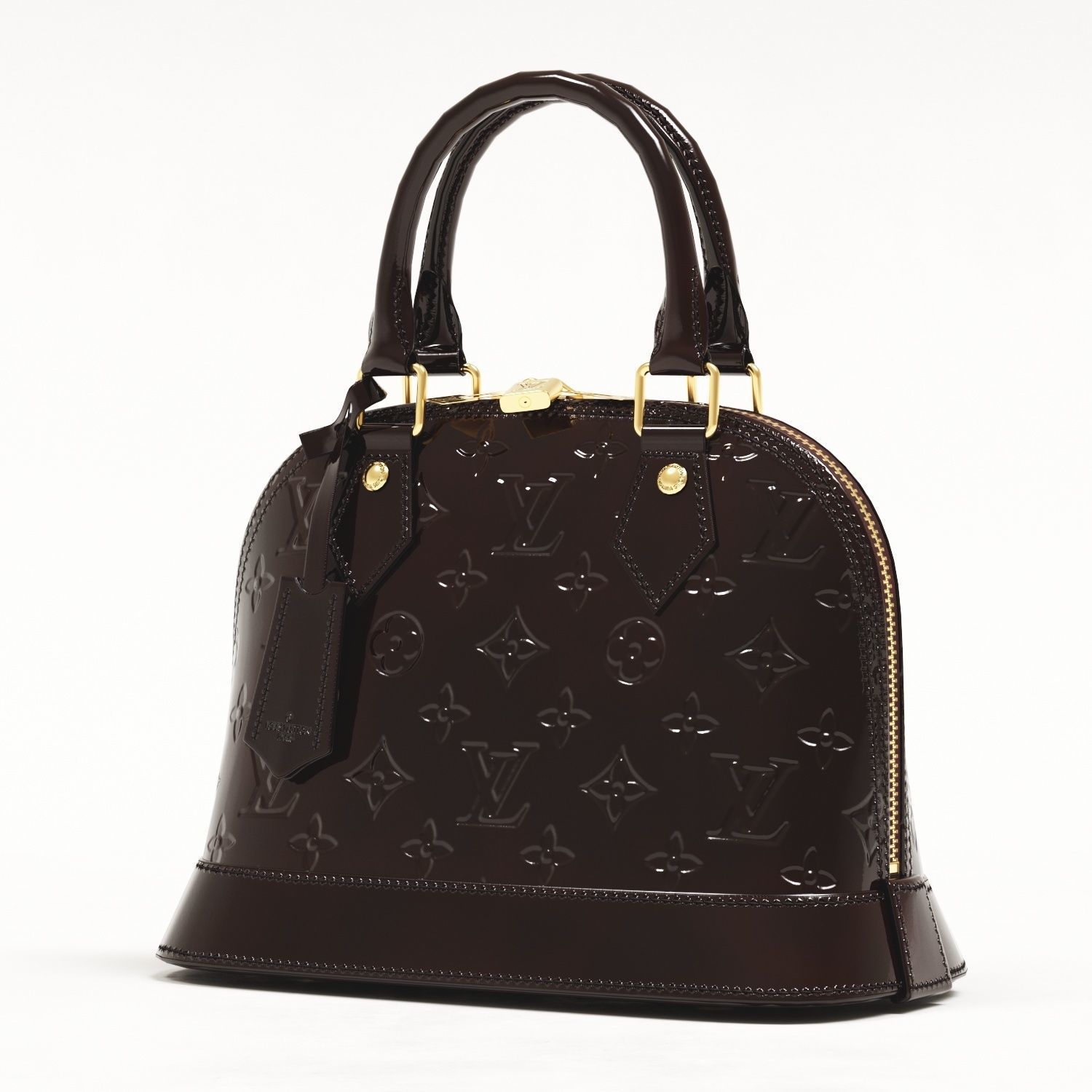 Louis Vuitton Alma BB Monogram Embossed Vernis Top Handle Bag Low-poly 3D model_10