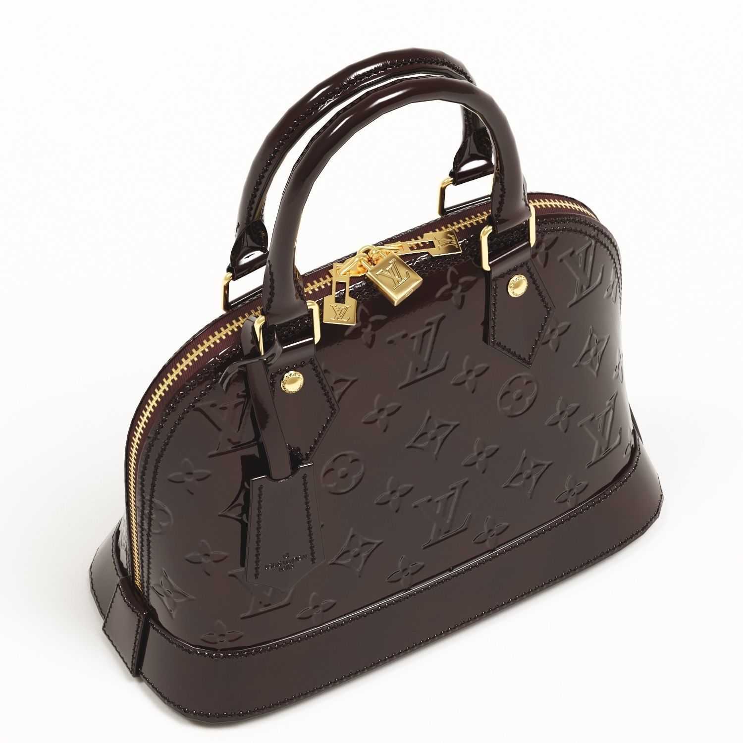 Louis Vuitton Alma BB Monogram Embossed Vernis Top Handle Bag Low-poly 3D model_11