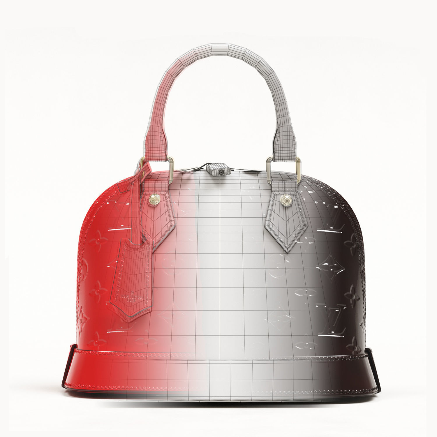 Louis Vuitton Alma BB Monogram Embossed Vernis Top Handle Bag Low-poly 3D model_19