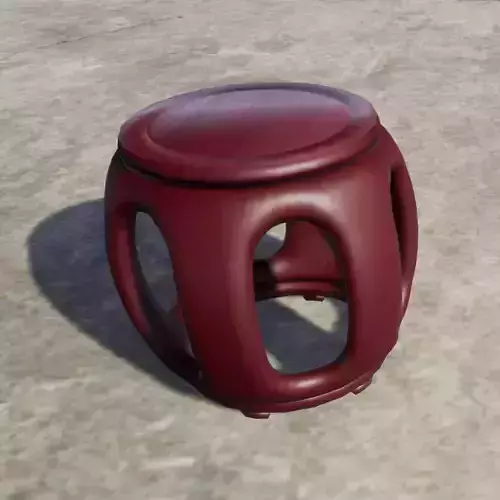 Chinese Drum Stool Low-poly 3D model