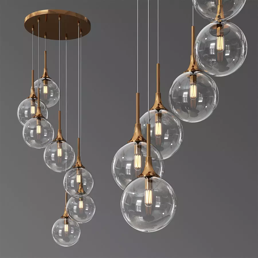 Arteriors mckinley fixed chandelier 3D model_0