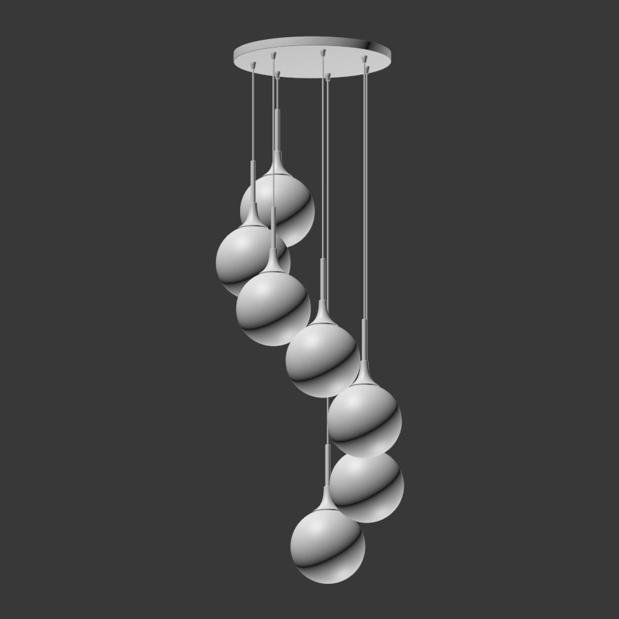 Arteriors mckinley fixed chandelier 3D model_2