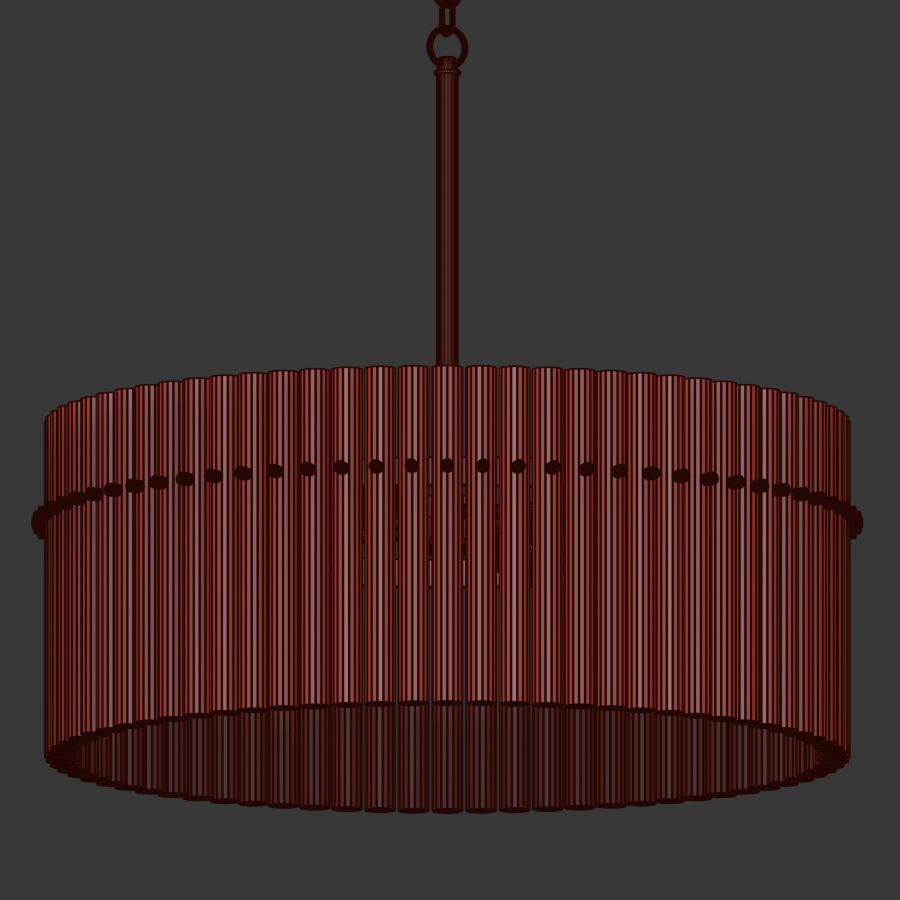 Casandra 4 light Brushed Brass Pendant Crystal Chandelier 3D model_4