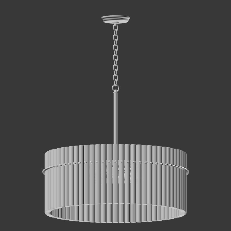 Casandra 4 light Brushed Brass Pendant Crystal Chandelier 3D model_2