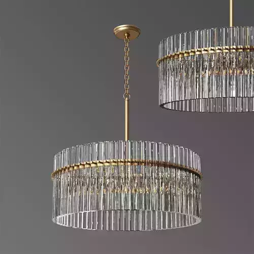Casandra 4 light Brushed Brass Pendant Crystal Chandelier