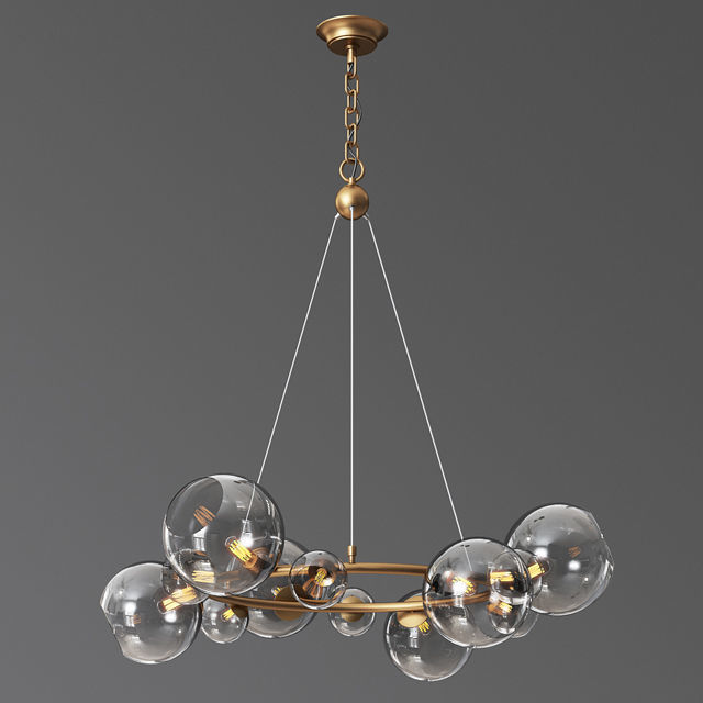 Bubbles 9 light chandelier 3D model_1