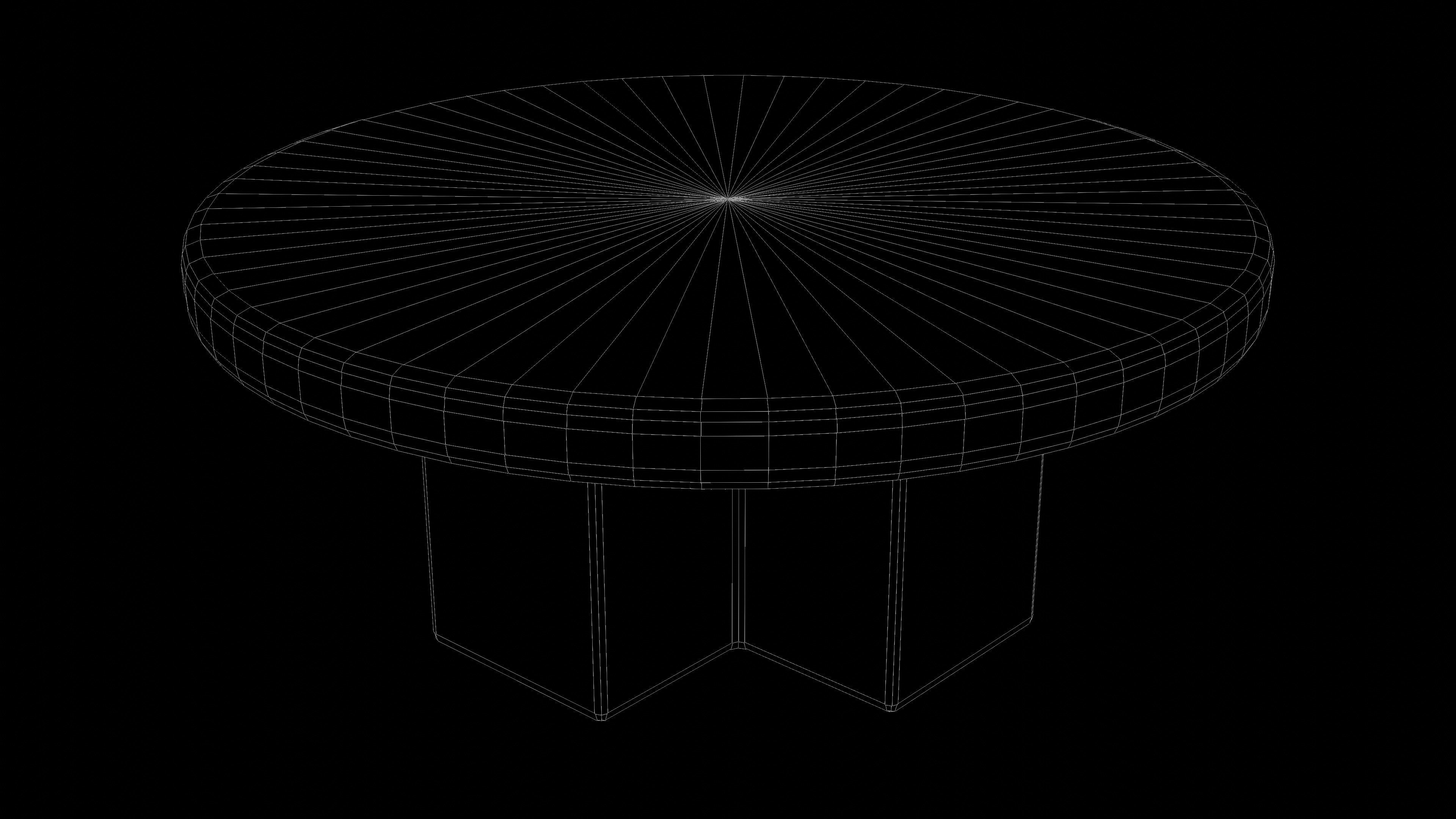 Heavy Circular Table Low-poly 3D model_9