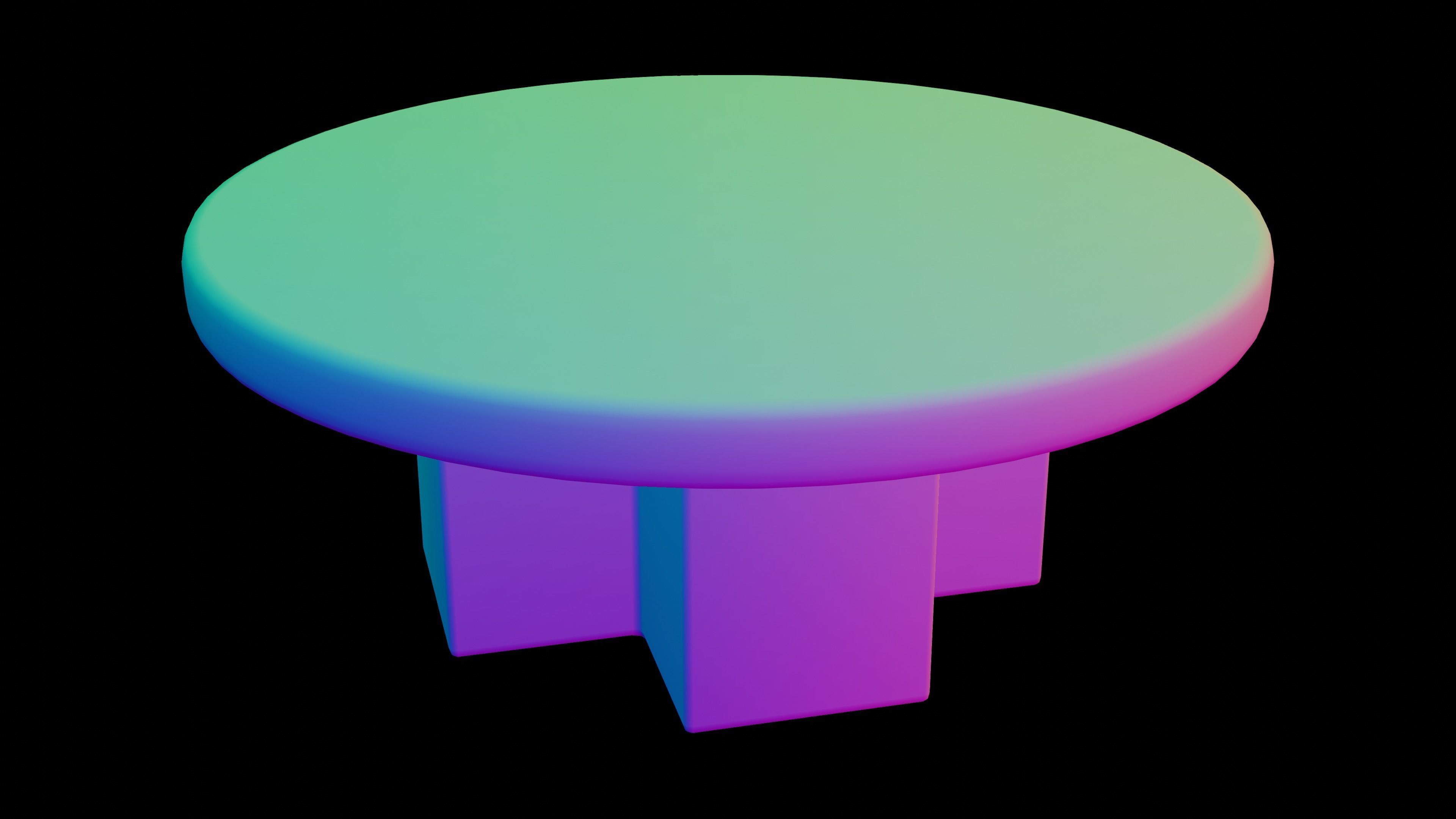 Heavy Circular Table Low-poly 3D model_8