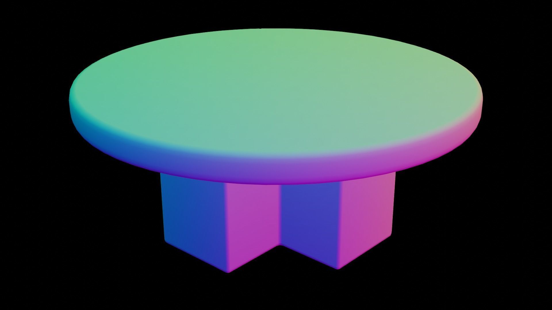 Heavy Circular Table Low-poly 3D model_7