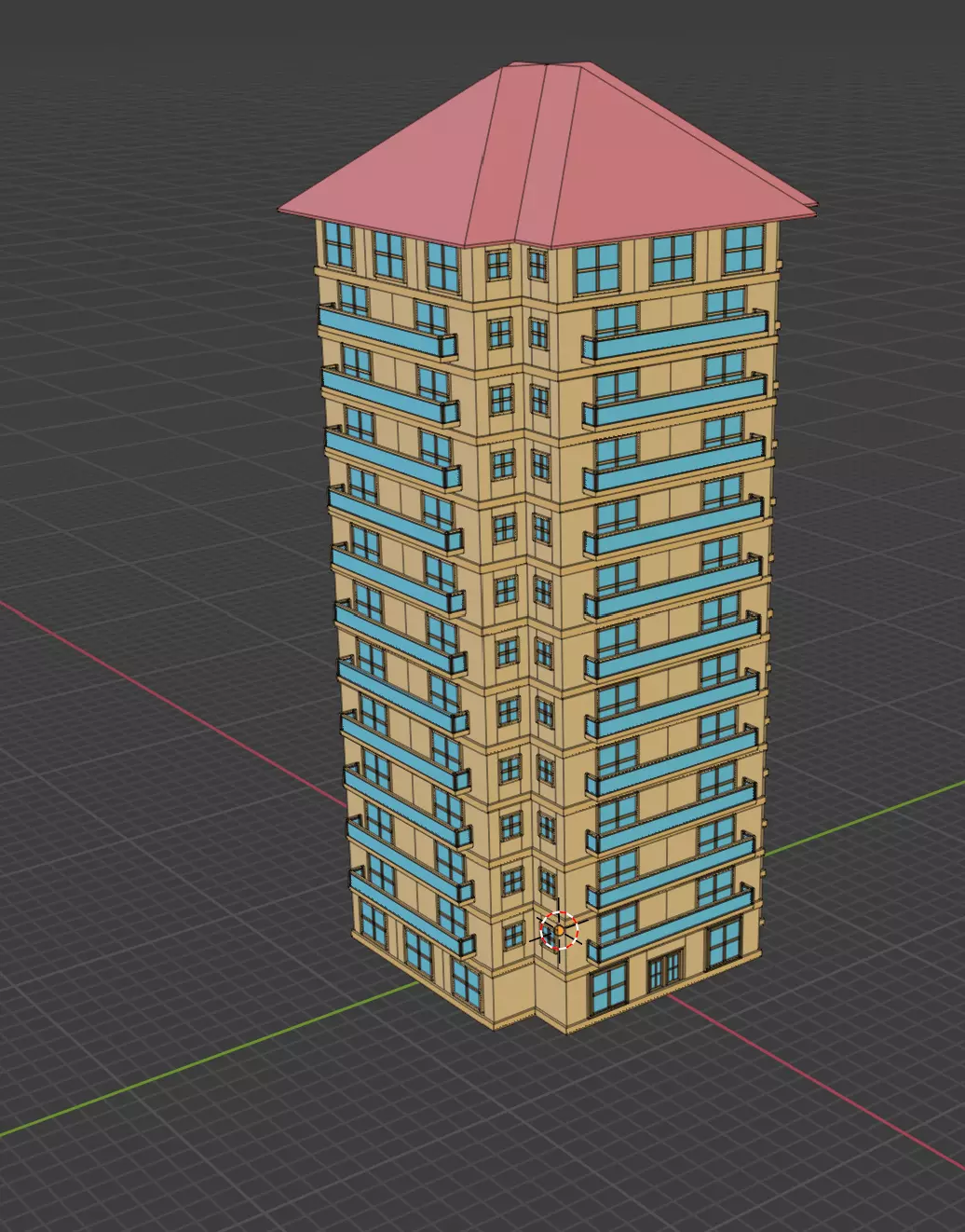 13 Floors Tower 3D model_0