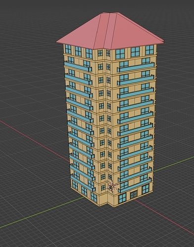 13 Floors Tower 3D model