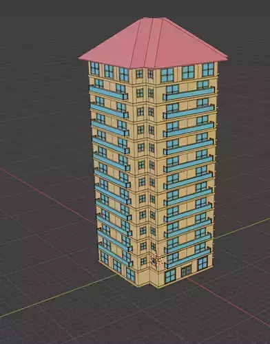 13 Floors Tower 3D model