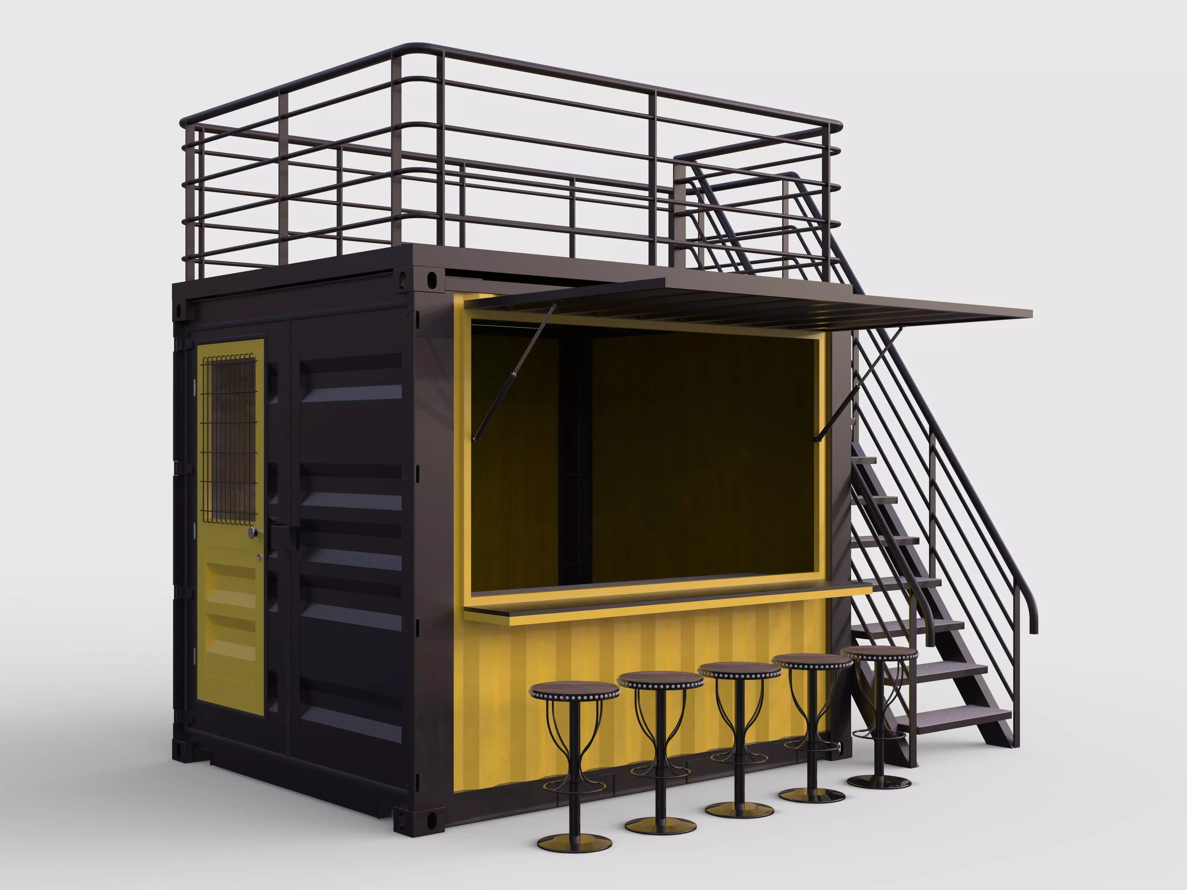 10ft Container Kiosk 3D model