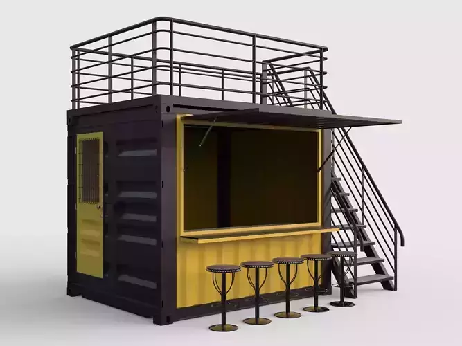 10ft Container Kiosk 3D model